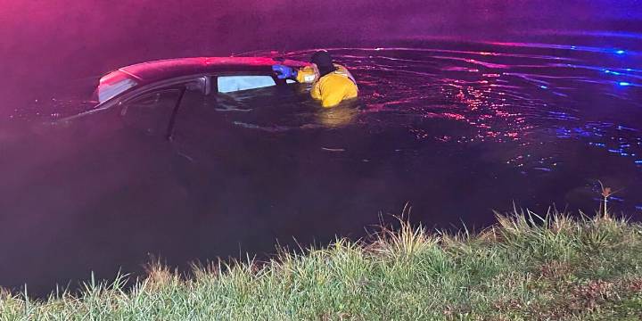 West Chester fire lieutenant saves elderly man who crashed into pond