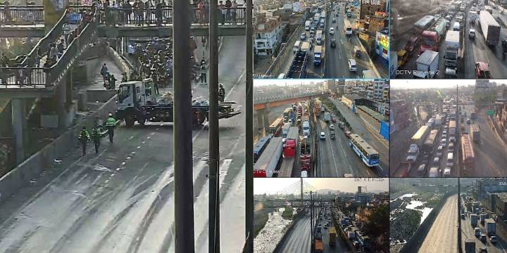 Derrame de petróleo paraliza el tránsito en la Vía de Evitamiento a la altura del puente Rayito de Sol