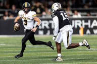 Missouri QB Beau Pribula carted off field with left ankle injury against No. 10 Vanderbilt