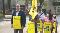Thousands of striking BCGEU members rally at Legislature, marking week six of job action