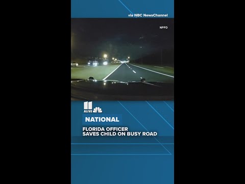 Florida officer saves child on busy road