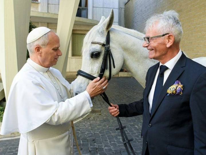 Step aside, popemobile: Pope gets a white purebred horse