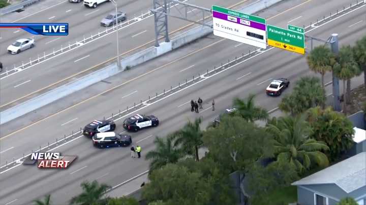 1 hospitalized, NB lanes of I-95 in Boca Raton shut down following shooting