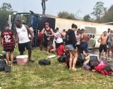 Volcó un micro con hinchas de Flamengo rumbo a Buenos Aires: hay tres heridos graves