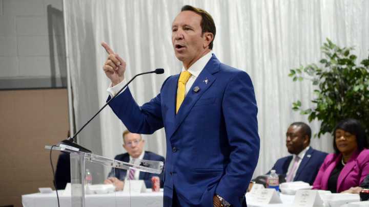 Louisiana Gov. Jeff Landry says LSU AD Scott Woodward won't hire next football coach