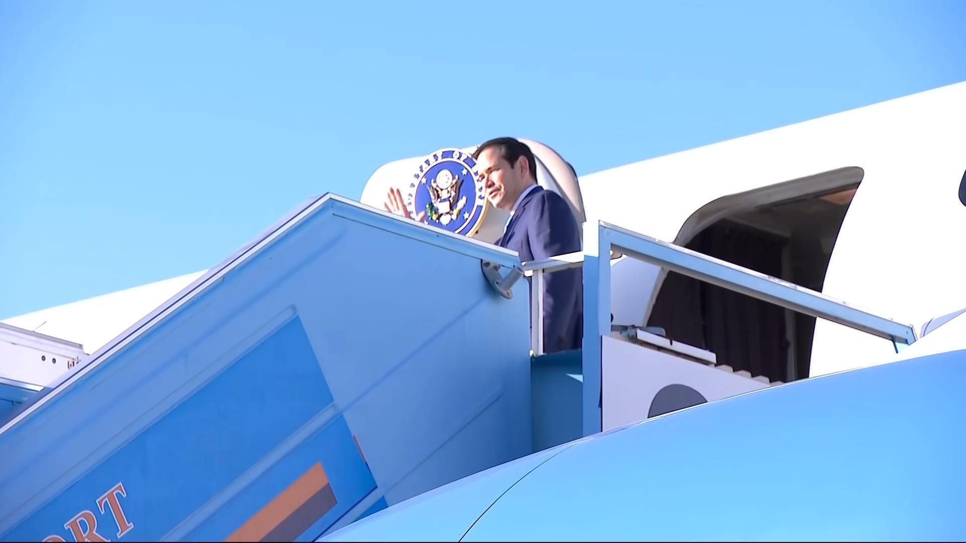 US Secretary of State Marco Rubio leaves Tel Aviv
