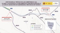 Nuevos desvíos en la variante de Sabiñánigo por las obras de la autovía A