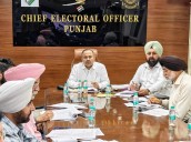 Tarn Taran By-Election: CEO Sibin C reviews arrangements with DC and SSP Photo Source; Babushahi Bureau [ FULL VIEW ]