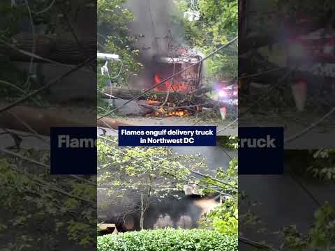 Flames engulf delivery truck in DC