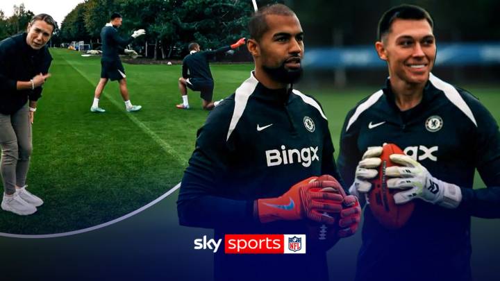 Chelsea goalkeepers Robert Sanchez and Gabriel Slonina take on an NFL challenge!