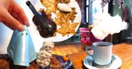 ‘Sustos que dan gusto’: El café de CDMX con postres de gatitos fantasmas y violines encantados