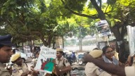 Hyderabad police forcefully detains Pro Palestine protestors