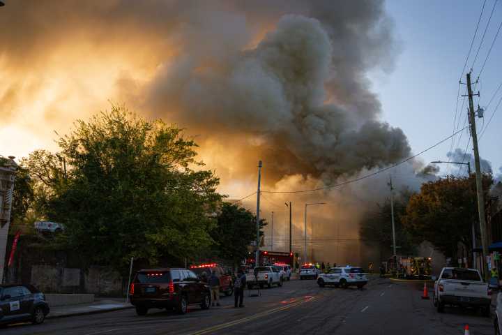 Firefighters battle intense blaze on Cobb Lane in Five Points South