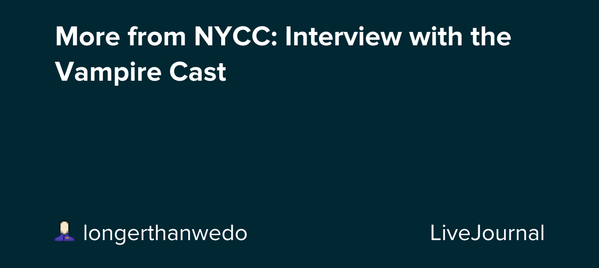 More from NYCC: Interview with the Vampire Cast: ohnotheydidnt