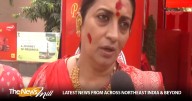 BJP leader Smriti Irani extends Dussehra greetings, joins others in ‘Dhunuchi Naach’ at Pandara Road Durga Puja pandal