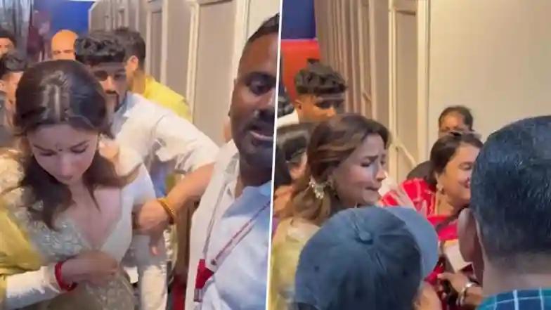 Bollywood ‘Aaram Se’: Alia Bhatt’s Fan Misbehaves With Her, Forcibly Tries To Click Selfie at Durga Puja Pandal in Mumbai; Actress’ Reaction Will Impress You! (Watch Video)