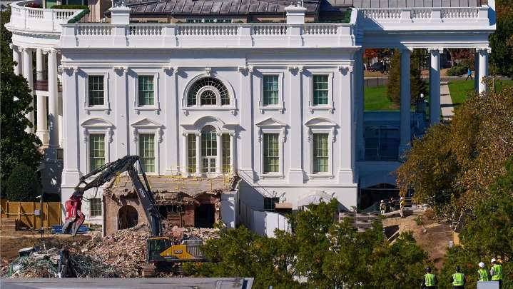White House East Wing demolished as Trump moves forward with ballroom construction, AP photos show