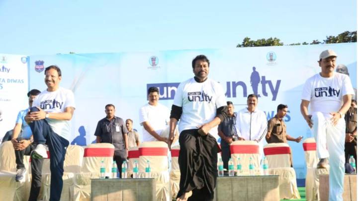 Chiranjeevi participates in Run for Unity organized by city police