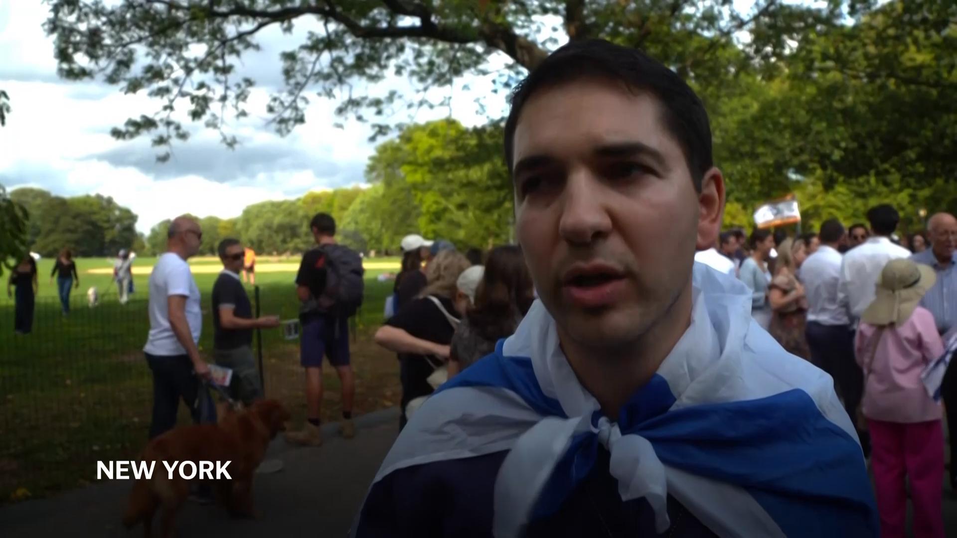 'Bring them home' attendees of Sukkot gathering in Central Park chant on Oct. 7 attack anniversary
