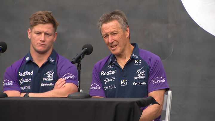 NRL grand final 2025, Craig Bellamy press conference, Stefano Utoikamanu, video
