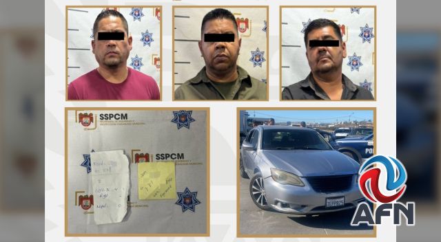 Detienen a tres hombres por amenazar a comerciante en La Mesa