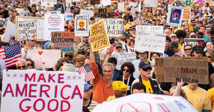 'No Kings' protests against Trump bring a street party vibe to cities nationwide