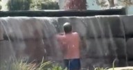 Video shows man showering in waterfall display outside Niagara Falls city hall
