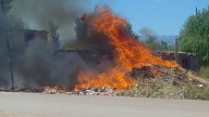 Incendio en Caucete: vecinos evitaron que las llamas alcanzaran las viviendas