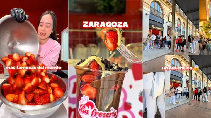 La Fresería llega a Zaragoza: las fresas virales conquistan la Plaza del Pilar