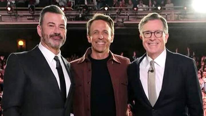 Late-Night with Stephen Colbert and Jimmy Kimmel get a Surprise Visit From Seth Meyers