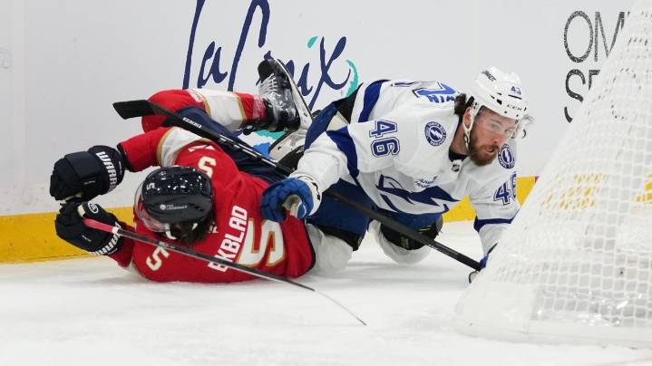 NHL suspends Tampa Bay's Sabourin for 4 games, Moser for 2 games after chaotic preseason finale
