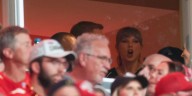 Taylor Swift Celebrates Chiefs’ Win in Custom Ganni Jersey Dress