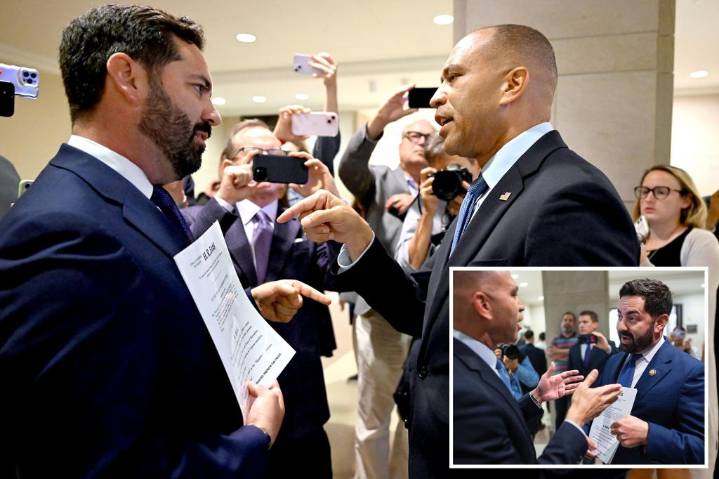 Mike Lawler and Hakeem Jeffries get into fiery shouting match: 'Keep your mouth shut'
