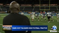 LA Rams host Palisades Charter High School football practice