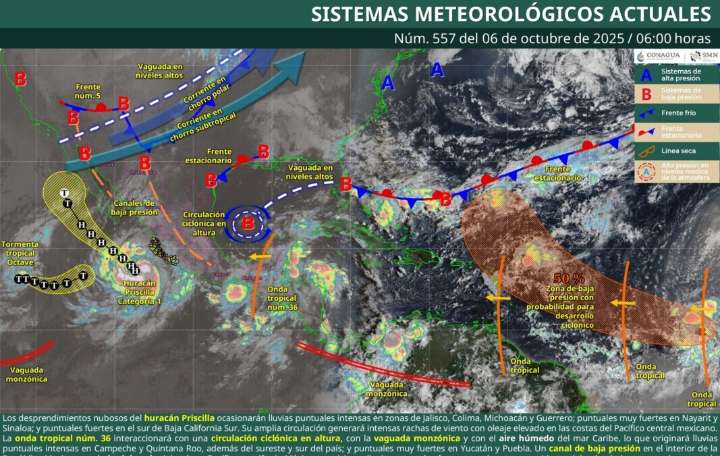 Pronóstico del clima en Quintana Roo para hoy lunes 6 de octubre 2025