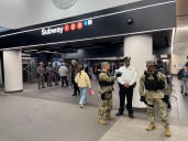 Newborn baby abandoned on rush hour subway platform in Manhattan Penn Station