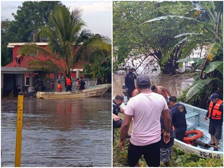 Fuertes lluvias desbordan Río Cazones y dejan inundaciones en Álamo, Veracruz