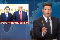 Colin Jost's SNL joke about about Trump officials fleeing to Argentina like Nazis falls flat