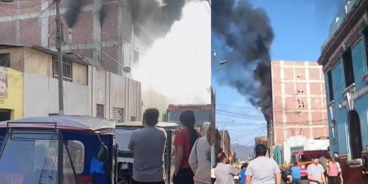 Incendio en almacén de Barrios Altos genera una gran columna de humo y alarma entre los vecinos del Cercado de Lima