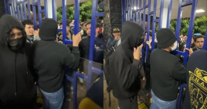 VIDEO: ¡Alerta en la UNAM! Personas externas a la Facultad de Derecho intentan tomar las instalaciones