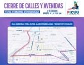 Anuncian modificaciones en rutas por cierre del FICUU 2025