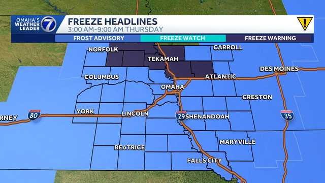 What to know: Frost, freeze potential mid-week for Nebraska, Iowa