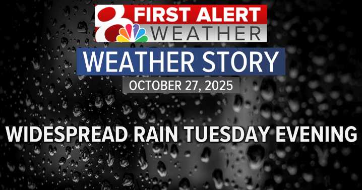 Forecast: Widespread rain late Tuesday into Wednesday with sunshine returning Thursday