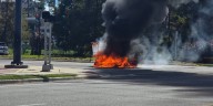 Gainesville road temporarily closed due to golf cart fire