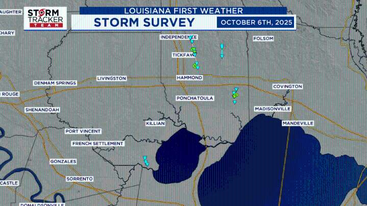 Four tornadoes confirmed from Oct. 6 storms in southeast Louisiana