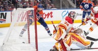 Leon Draisaitl scores his 400th NHL goal in the Oilers' opener against the Flames