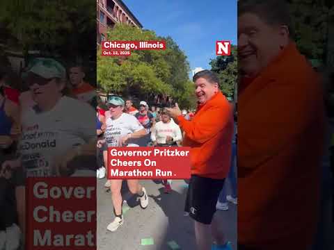 Governor Pritzker Turns Cheerleader for Chicago Marathon Runners