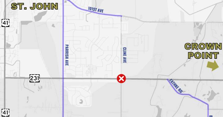 U.S. 231 and Cline Avenue intersection to close Monday for seven weeks