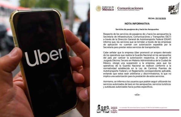 Descarta SICT que Uber pueda operar en el aeropuerto