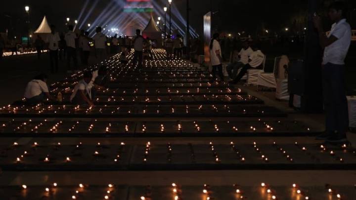 Pics: 1.51 lakh diyas light up Kartavya Path in Delhi's first